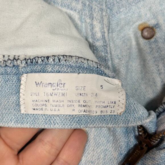 Vintage Wrangler Acid Wash High Rise Straight Leg Mom Jeans Made in USA 25x33 - Picture 7 of 13